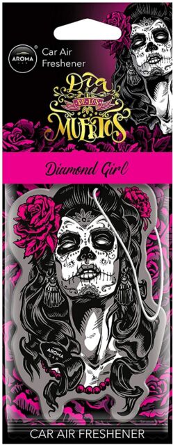 Aroma Car Air Freshener Card Los Muertos Series - Green Diamond Girl