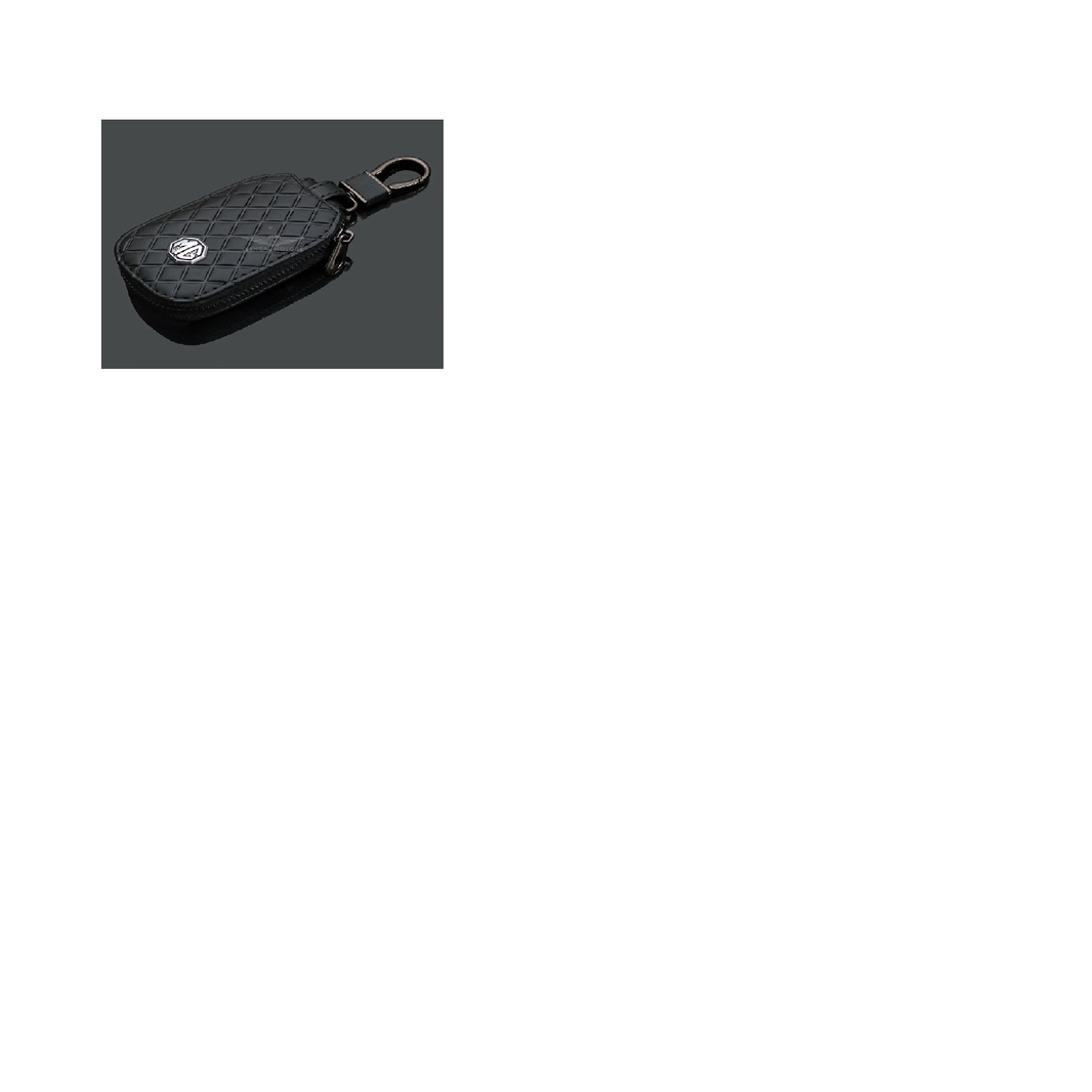 DFSK Glory Carbon Fiber Leather Key Cover Pouch Black With Keychain Ring